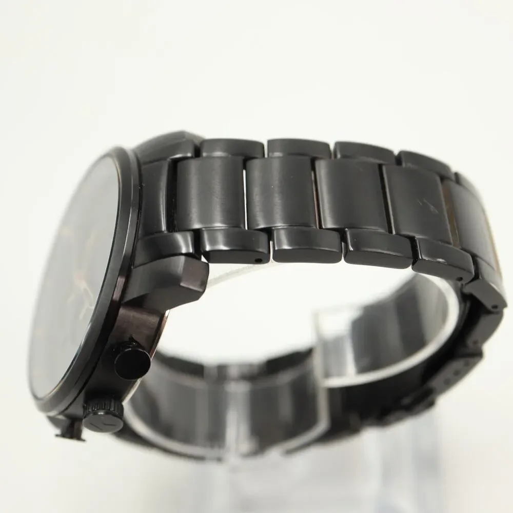 MVMT Element Black Gold Tone 44mm Chronograph Watch Extra Links w New Battery